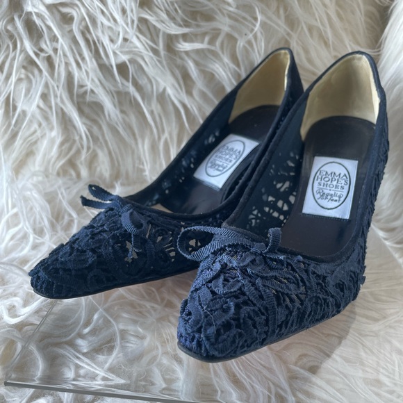 Emma Hope Marine Blue Mesh Heels - Picture 7 of 14